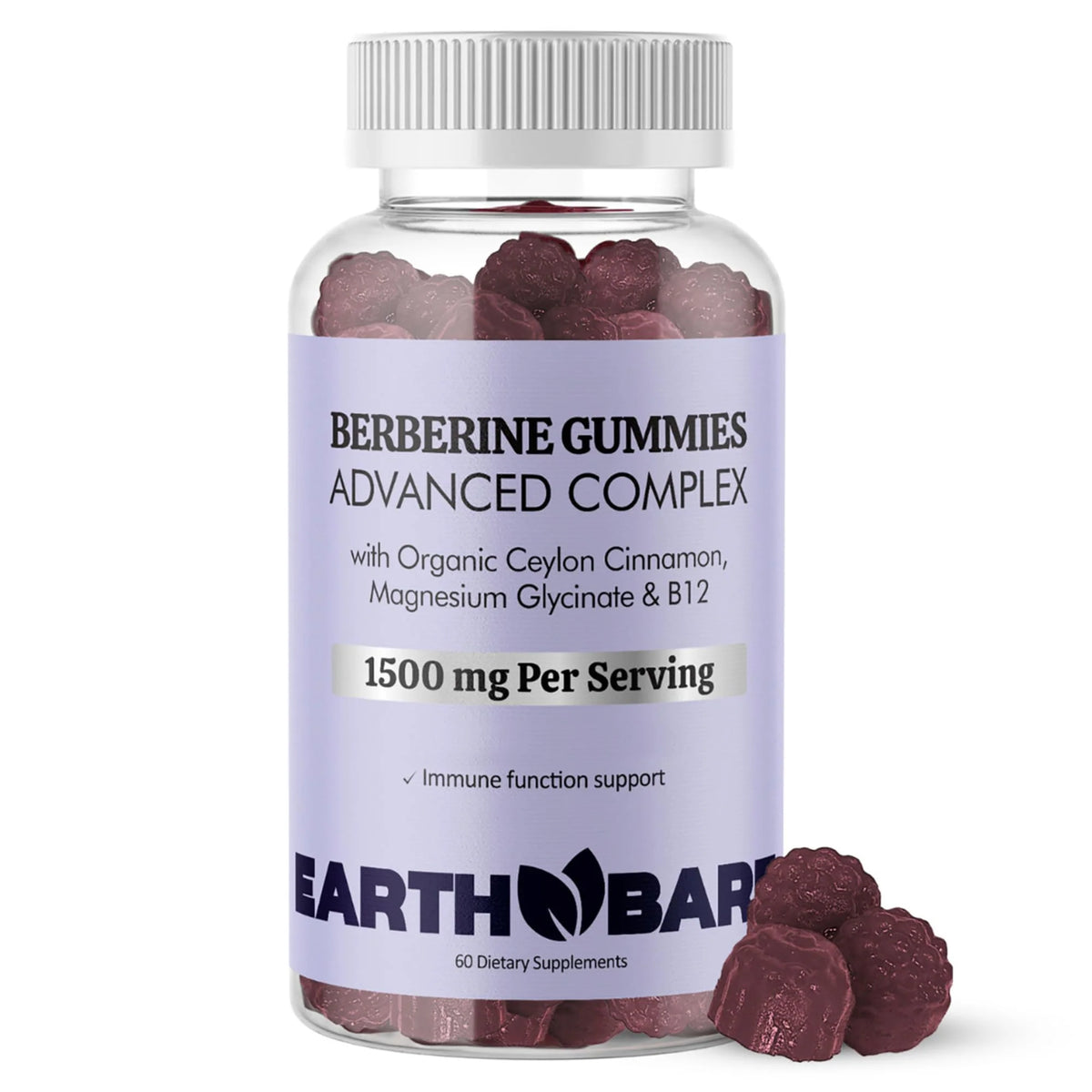 Berberine with Ceylon Cinnamon Magnesium Glycinate Vitamin B12 60 Gummies T7273