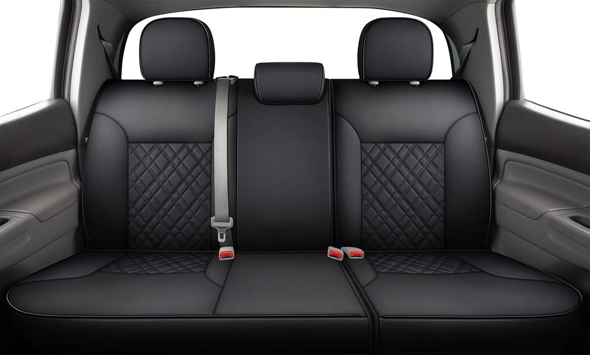 Tacoma Seat Covers Water Proof Faux Leather FullSet Black Gray S21815