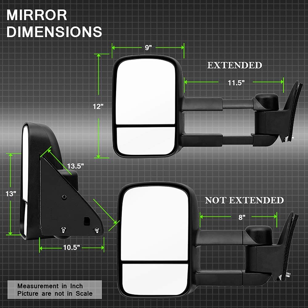 Telescoping Power Heated LED Signal Towing Side Mirrors Left Right Ford F150 Truck O9694