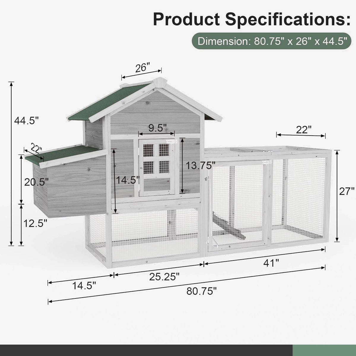 Large Wooden Chicken Coop X523