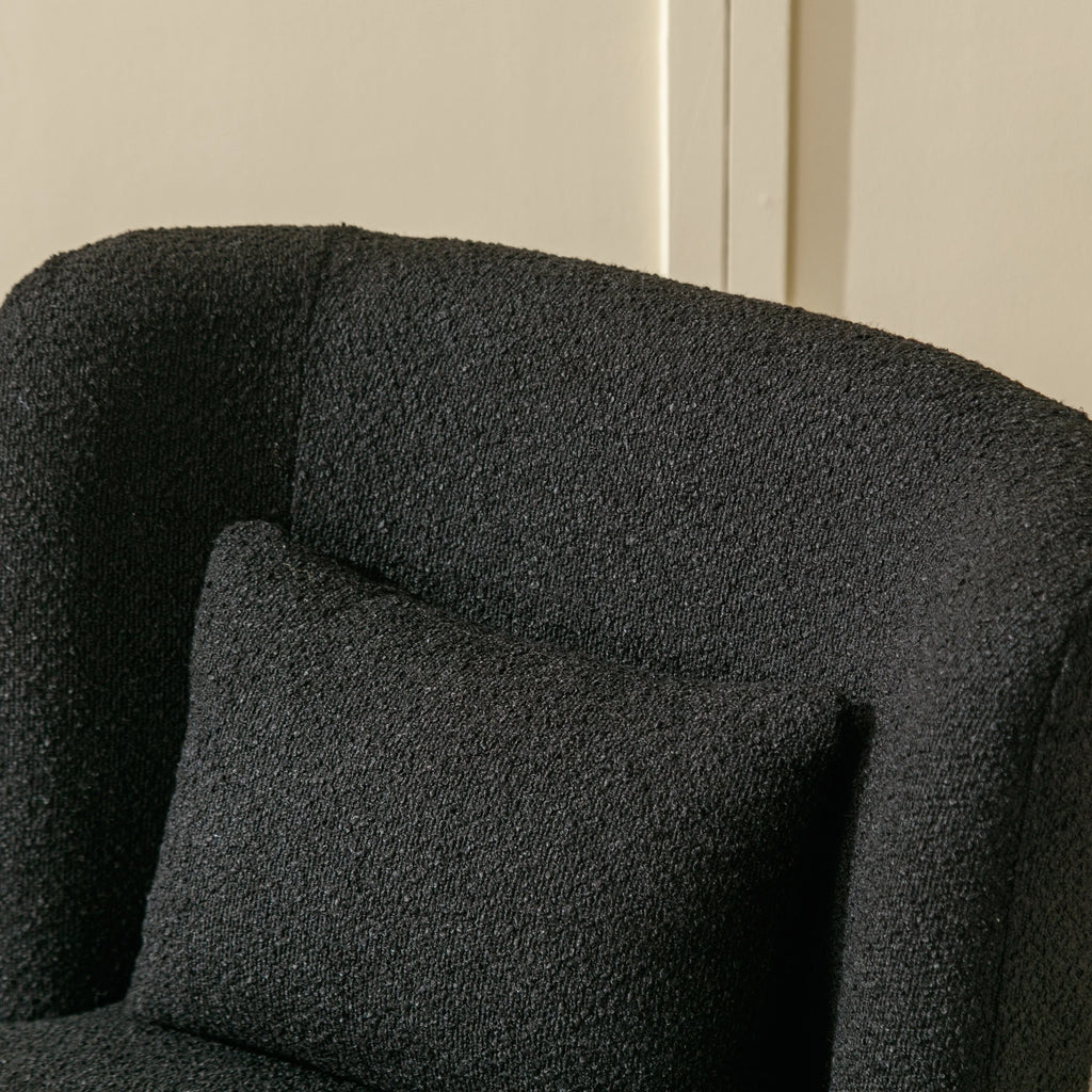 Black 360 Degree Swivel Accent Barrel Chair Z272800