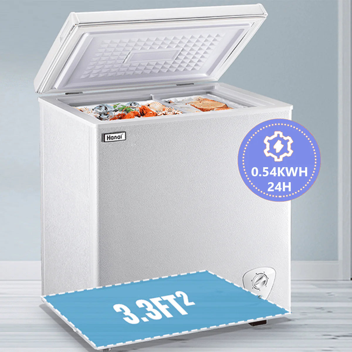 5.0 Cu. ft White Chest Freezer with Storage Basket L51321