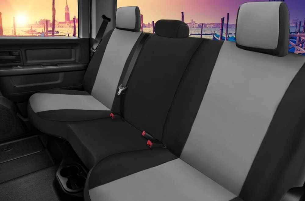 Custom Fit Dodge Ram 1500 2500 3500 Pickup Truck Neoprene Front Seat Covers Gray Black Q376135