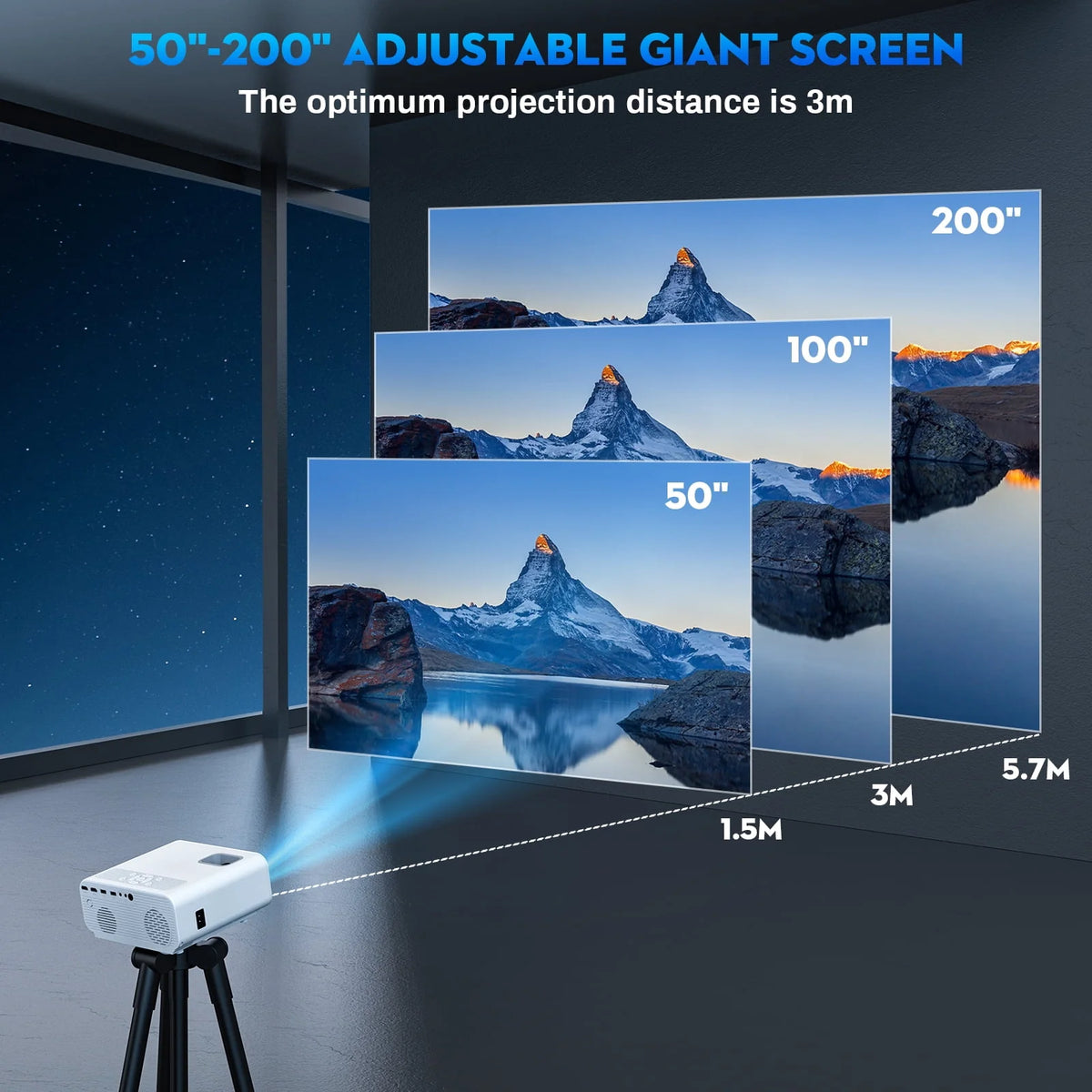 4K Portable Mini Projector with Wifi and Bluetooth Q811268