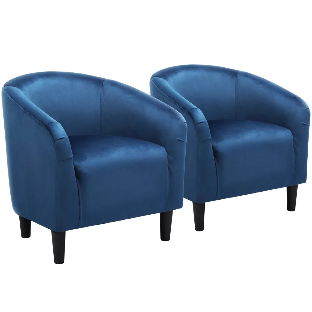 Ivory Velvet Tub Chair Set of 2 F391