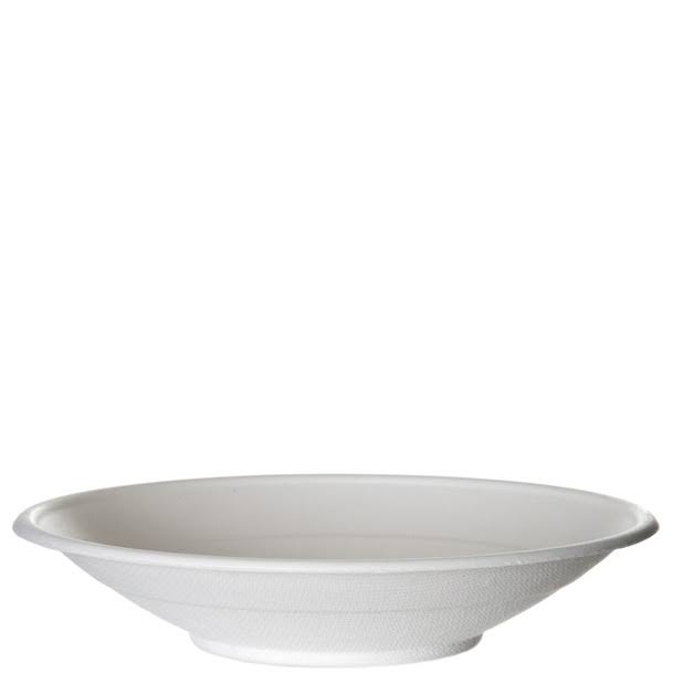 16 oz. White Compostable Sugarcane Noodle Bowl O159
