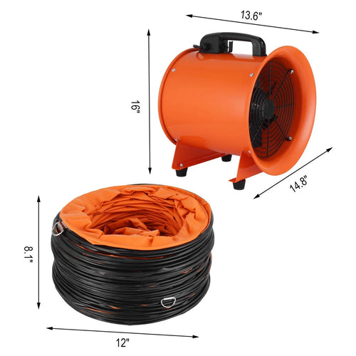 12 inch 0.7 HP Portable High Velocity Utility Blower Fan with 5m Duct Hose O358
