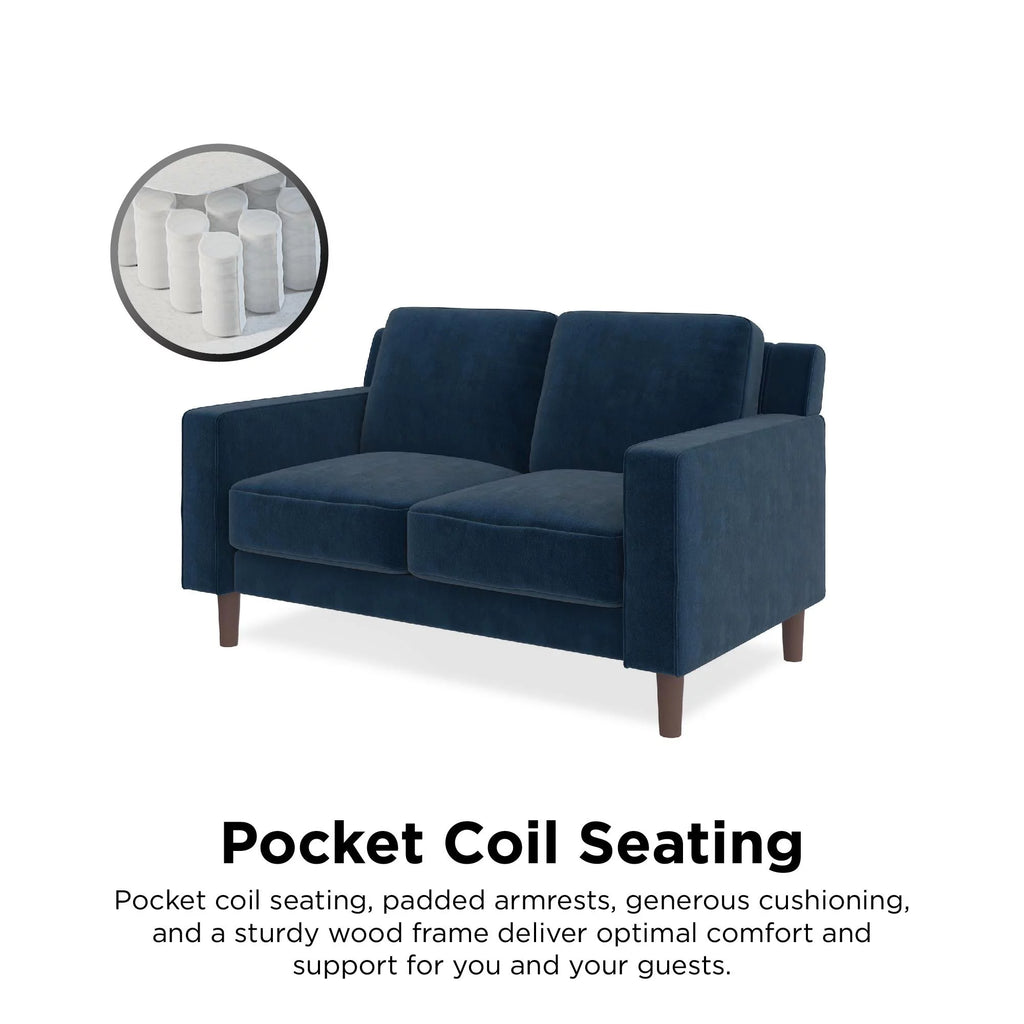 Blue Velvet 2 Seater Sofa G63276