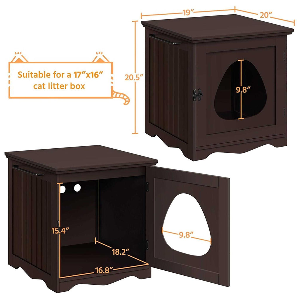 Espresso Indoor Cat Litter Box Q581044