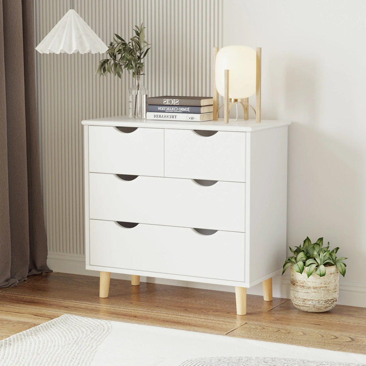 White 6 Drawer Wood Dresser Y2234