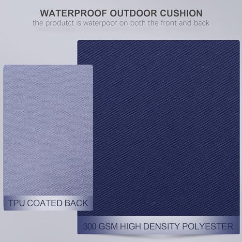 19"W x 19"D x 2"T Set of 4 Waterproof Outdoor Chair Cushions I835
