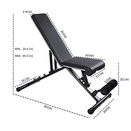 Adjustable Weight Bench 1100 lb Foldable N537