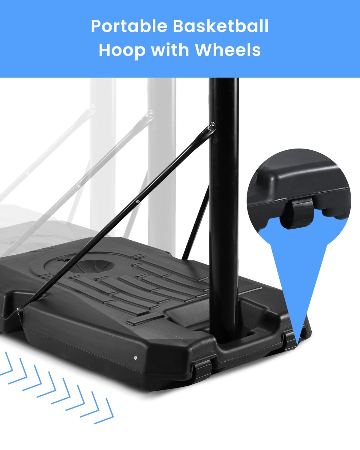 Portable Adjustable Basketball Hoop with 44 inch PVC Backboard N98242