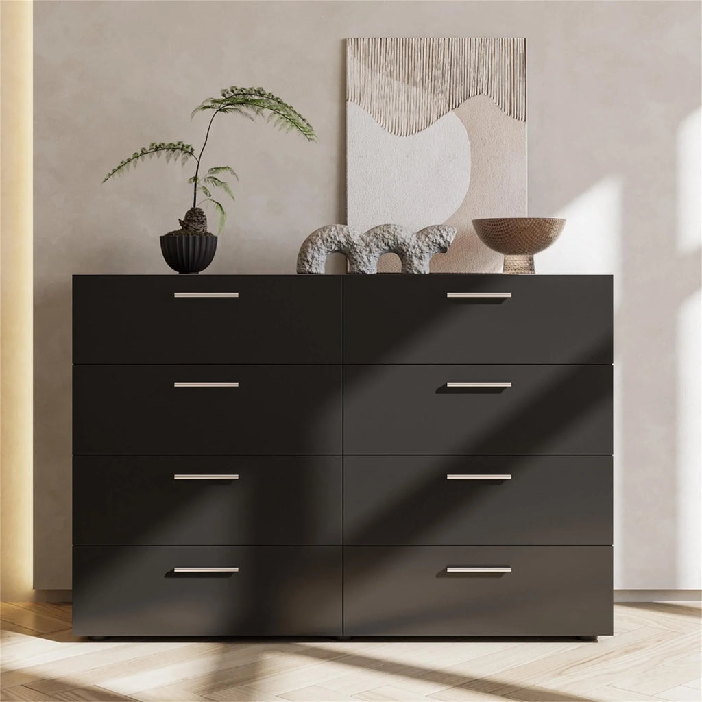 Black 6 Drawer Wood Dresser Y269100