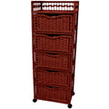 46" Natural Fiber Chest of Drawers on Wheels R8510