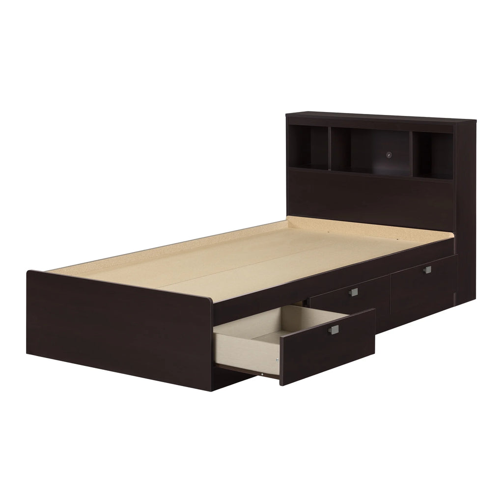 Twin 3 Drawer Storage Bed with Bookcase Headboard C437243