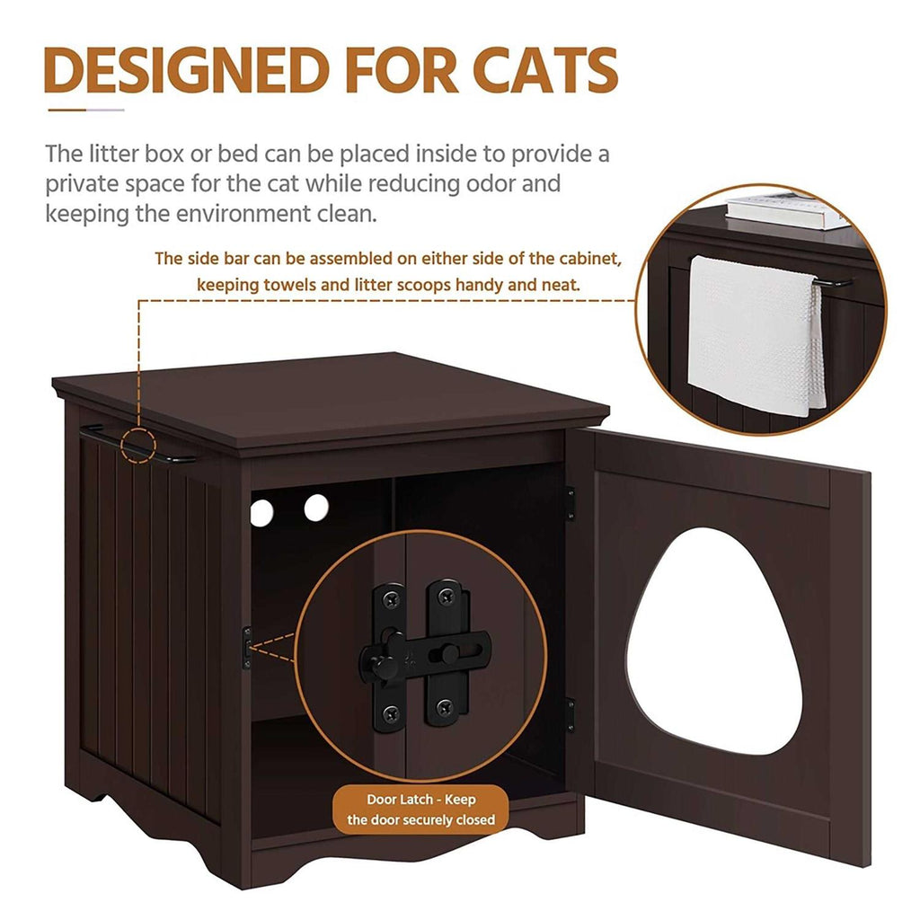 Espresso Indoor Cat Litter Box Q581044