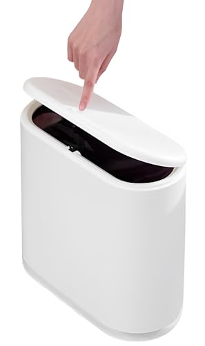 10 Liter Rectangular Plastic Trash Can with Press Type Lid S81601