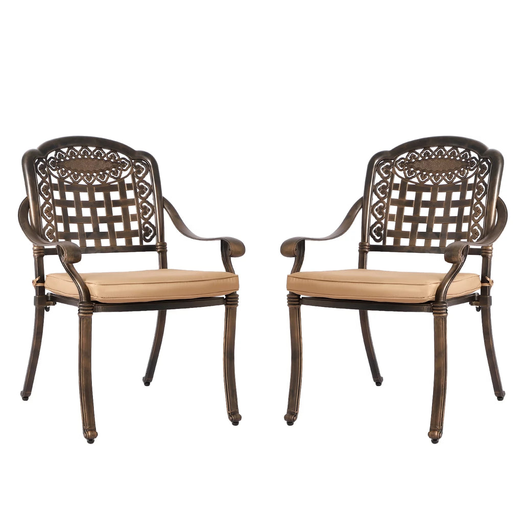 2 Piece Cast Aluminum Outdoor Bistro Dining Chair Set K3740
