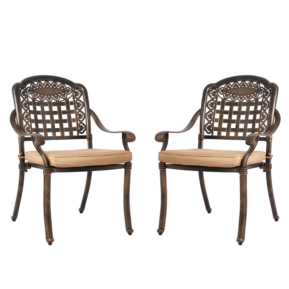 2 Piece Cast Aluminum Outdoor Bistro Dining Chair Set K3740