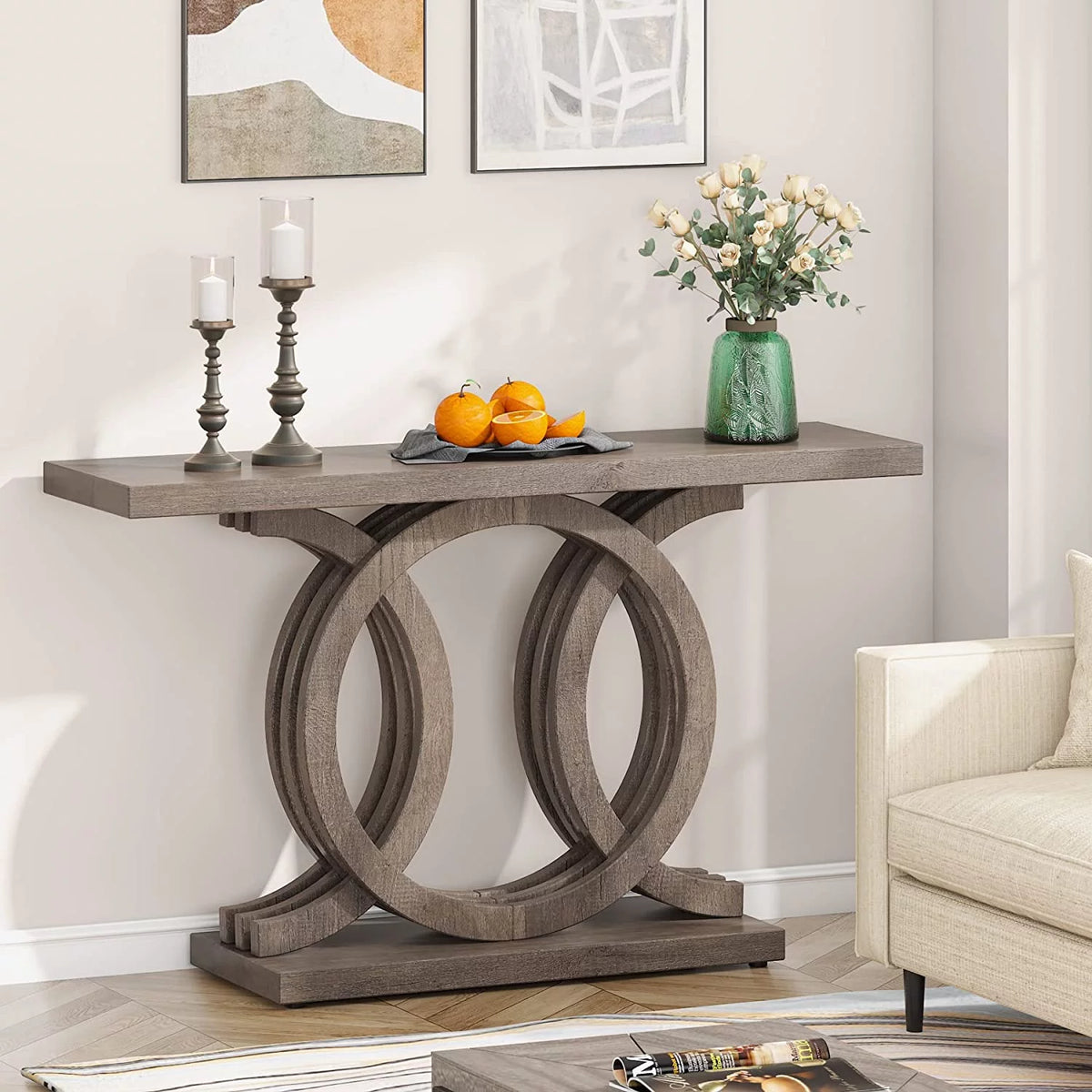 55 inches Brown Wooden Console Table C819714
