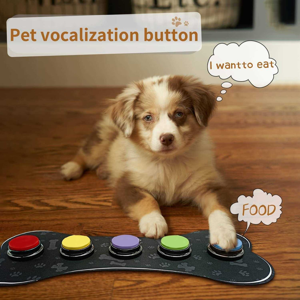 Set of 5 Dog Buttons with Rubber Mat I725
