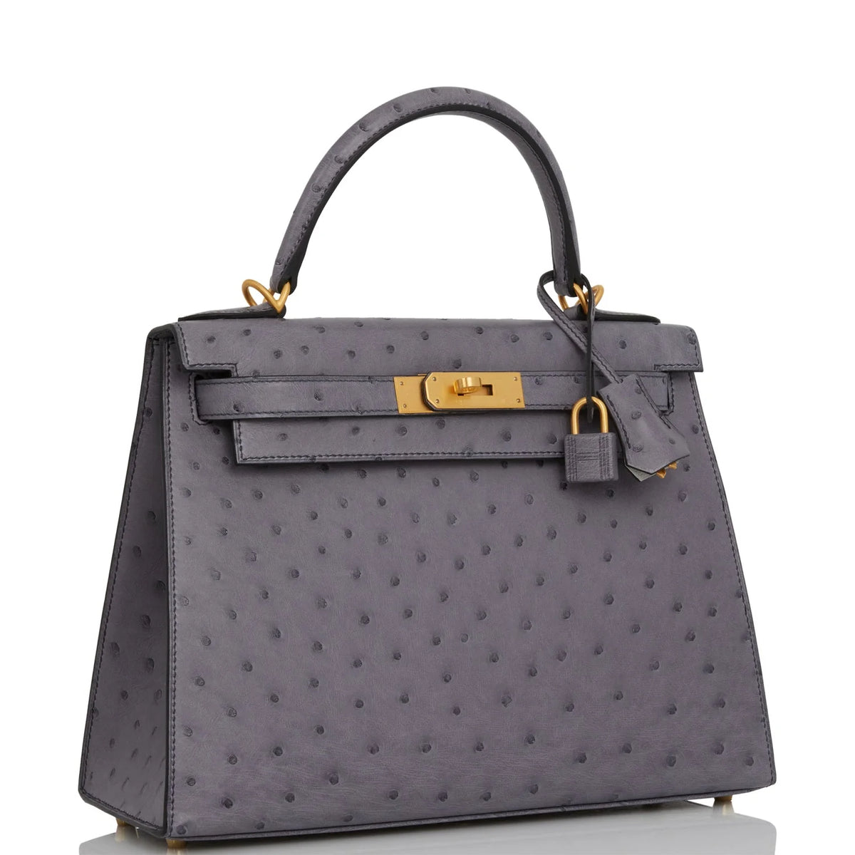 Gris Agate and Gris Perle Ostrich Bag A102