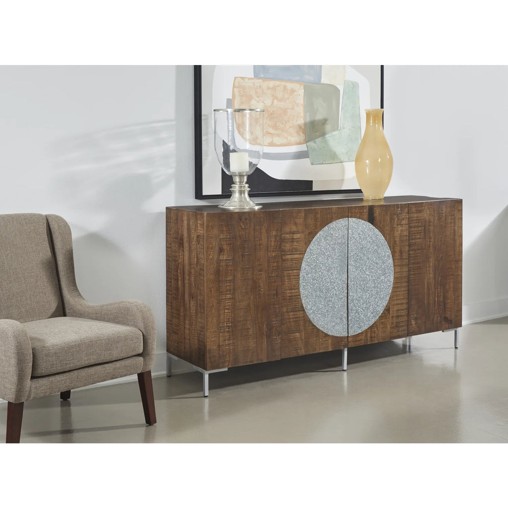 Industrial Style Solid Wood Four Door Credenza N16765