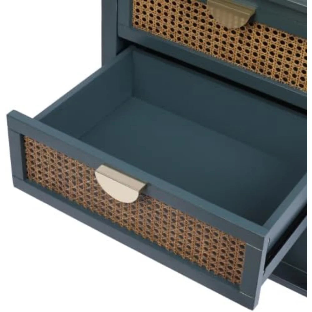 Natural Rattan 2 Drawer Side Table J321