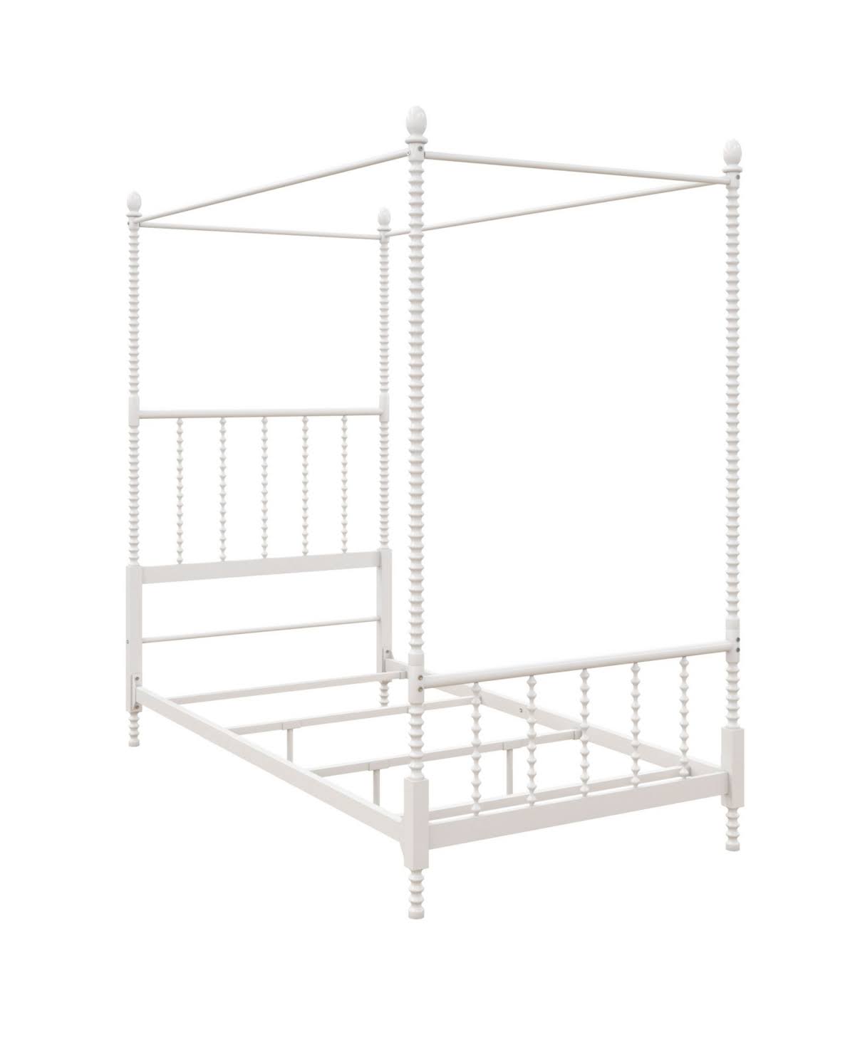 White Twin Metal Canopy Bed Frame S1007