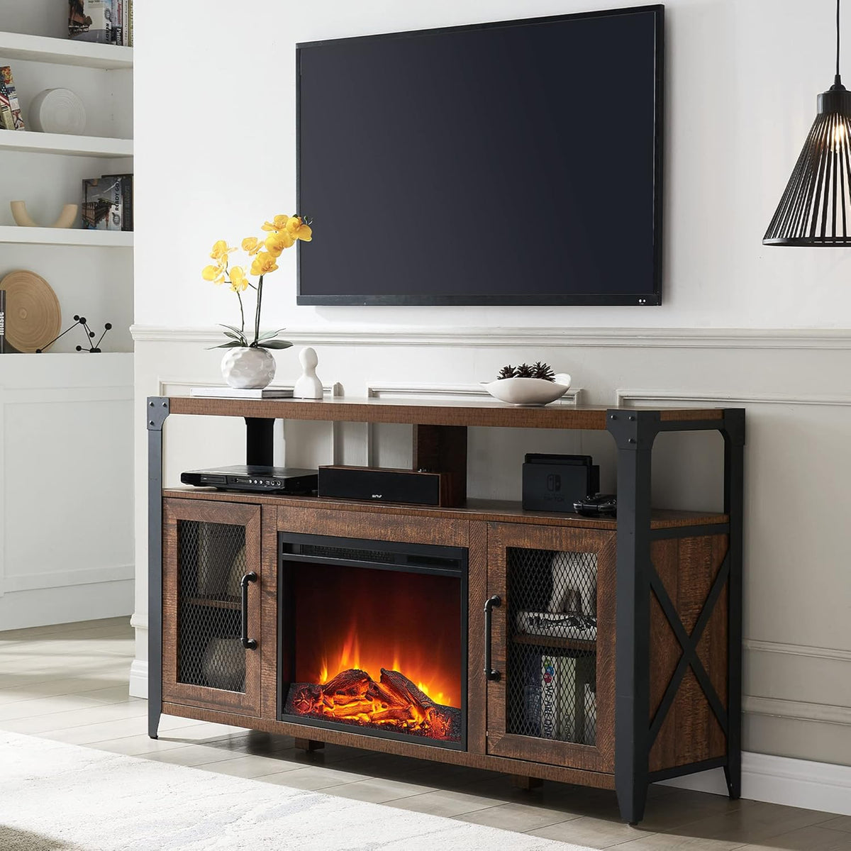 Tall Wood TV Stand for 65 inch TV O8472