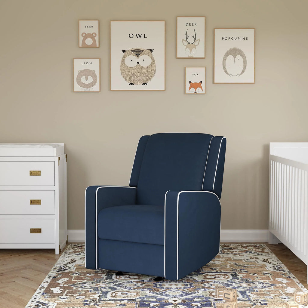 Beige Linen Nursery Rocker Recliner Q662