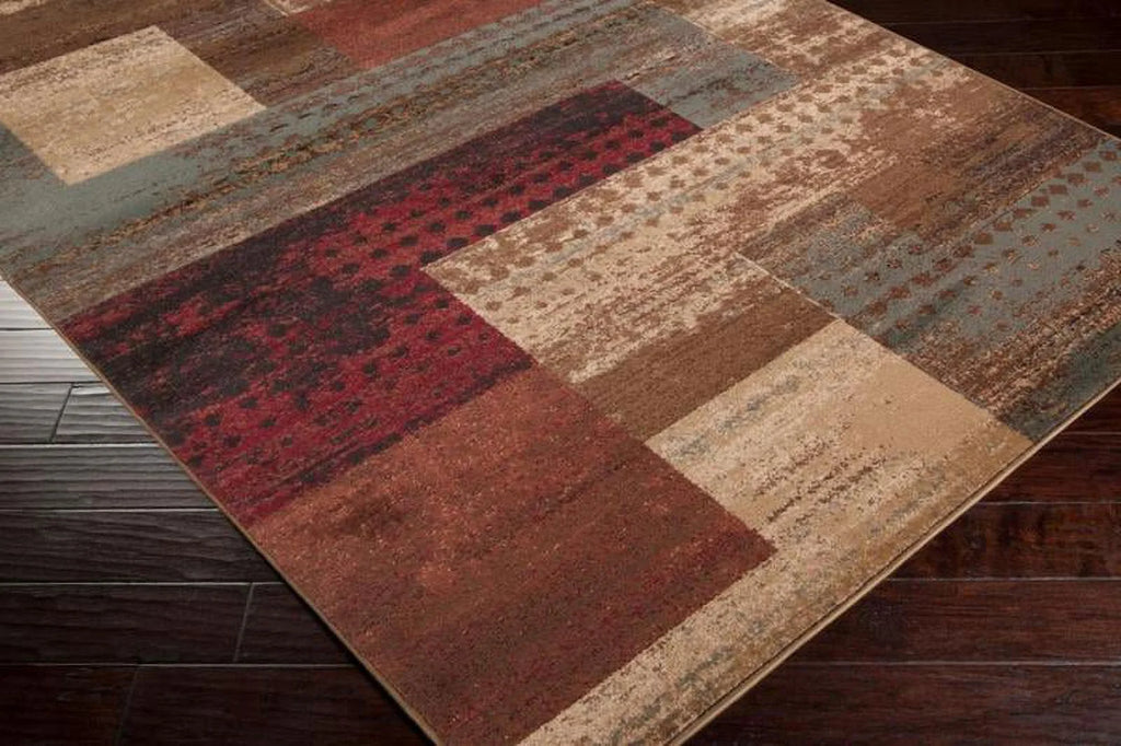 8x11 Dark Red Area Rug V5640
