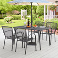 5-Piece Metal Patio Dining Set with 4 Stackable Chairs I416418