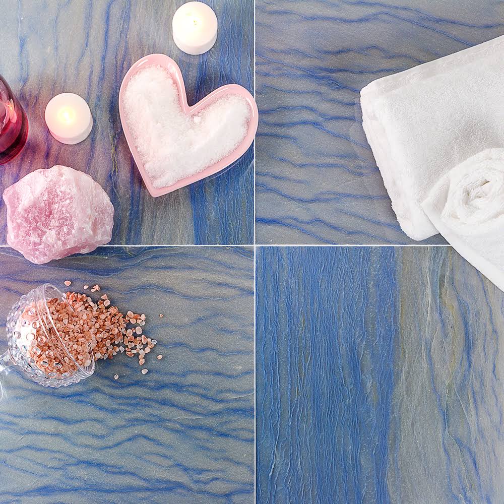 Blue 12x12 Polished Marble Mosaic Tile A16555
