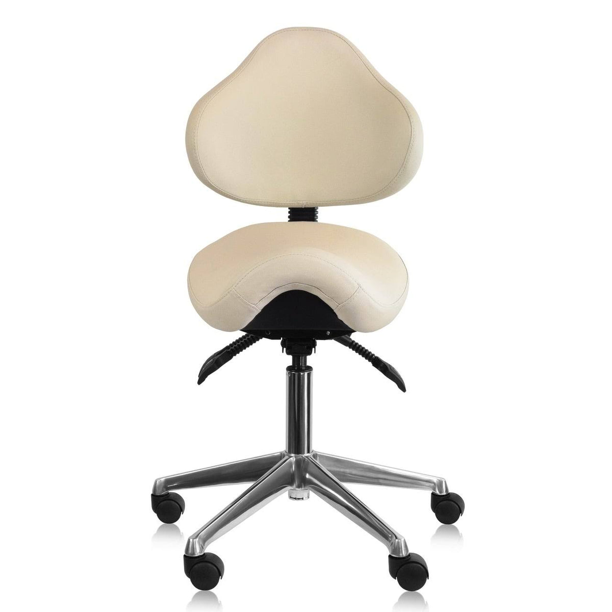 Adjustable Black Saddle Stool with Wheels R98907