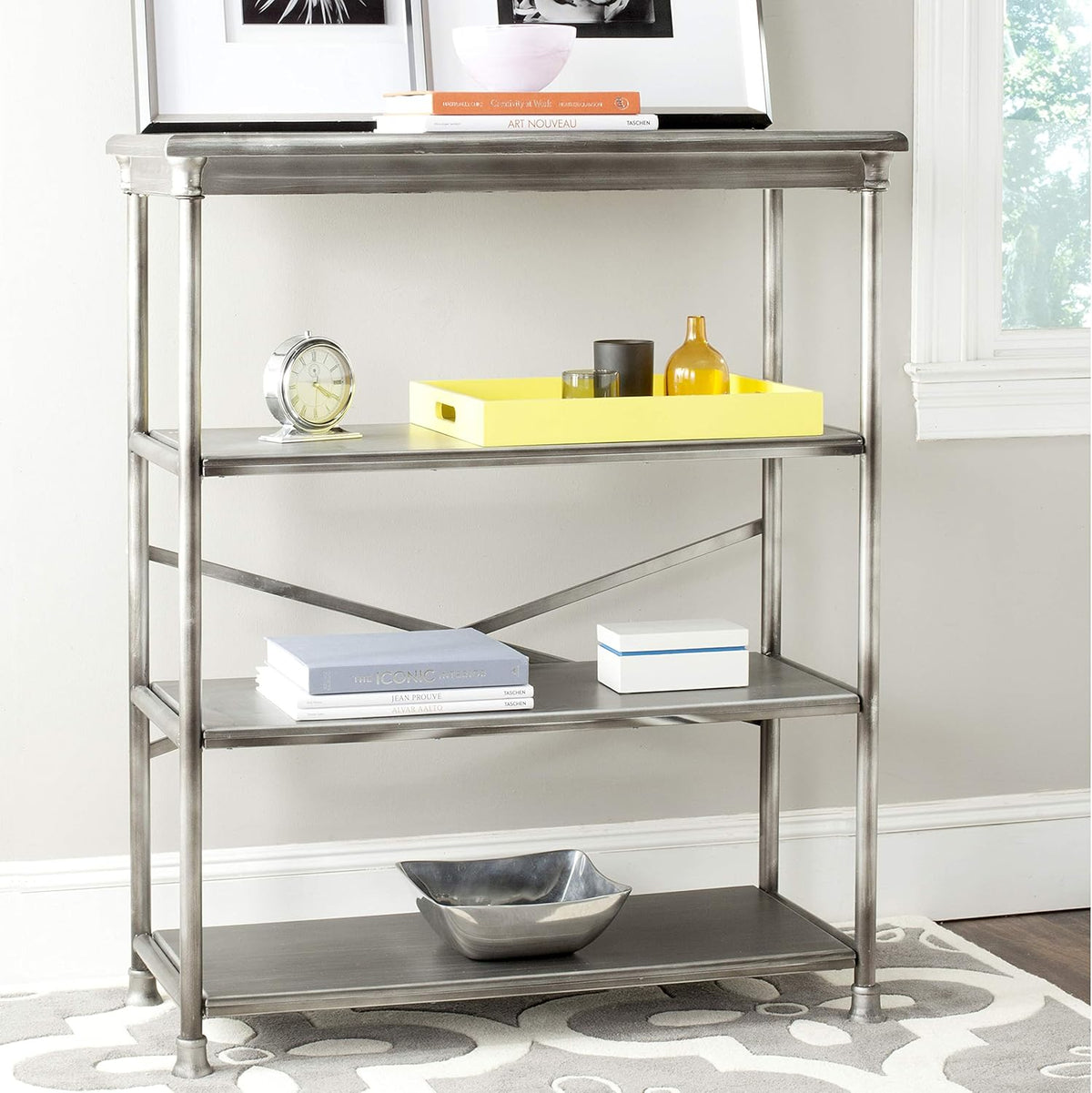 Dark Silver Large Bookcase A74317