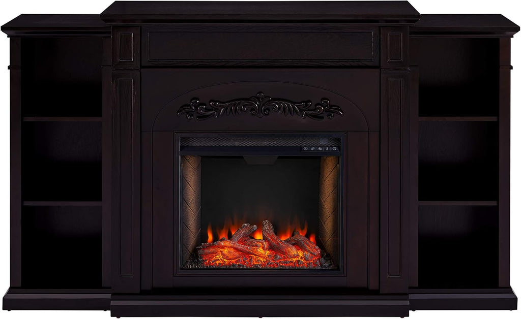 Espresso Electric Fireplace Bookcase T498