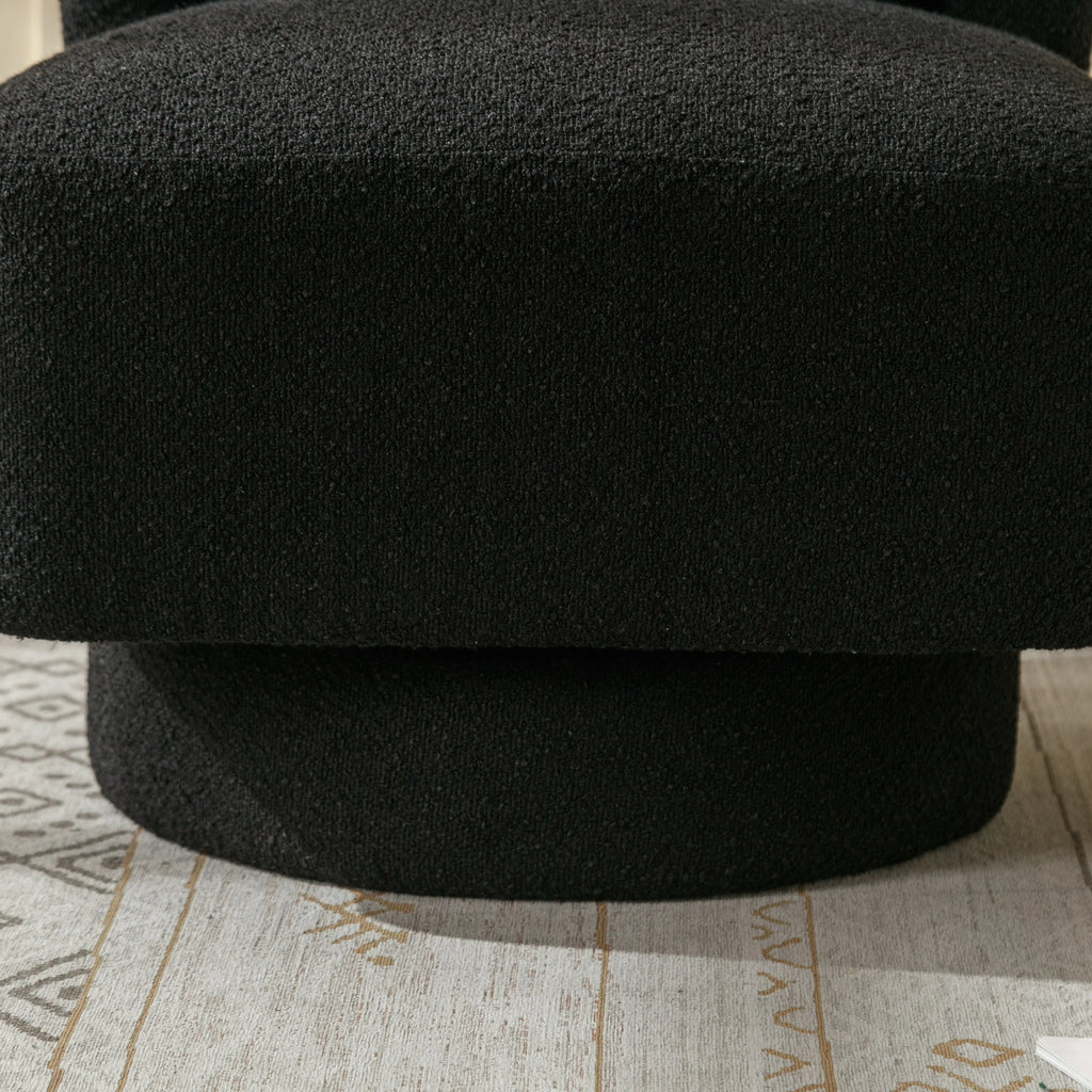 Black 360 Degree Swivel Accent Barrel Chair Z272800