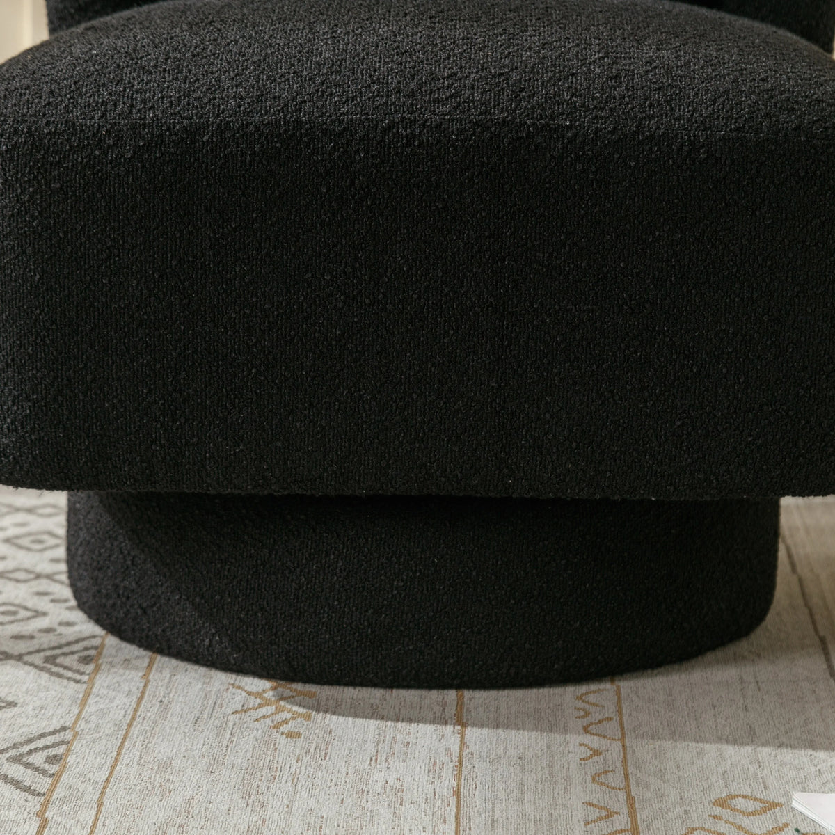 Black 360 Degree Swivel Accent Barrel Chair Z272800