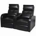 2-Seater Black Faux Leather Recliner Sofa A470426