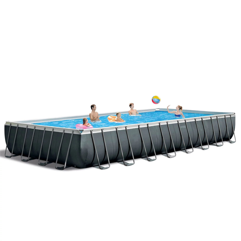 24' x 12' x 52 Rectangular Frame Swimming Pool with Pump O984