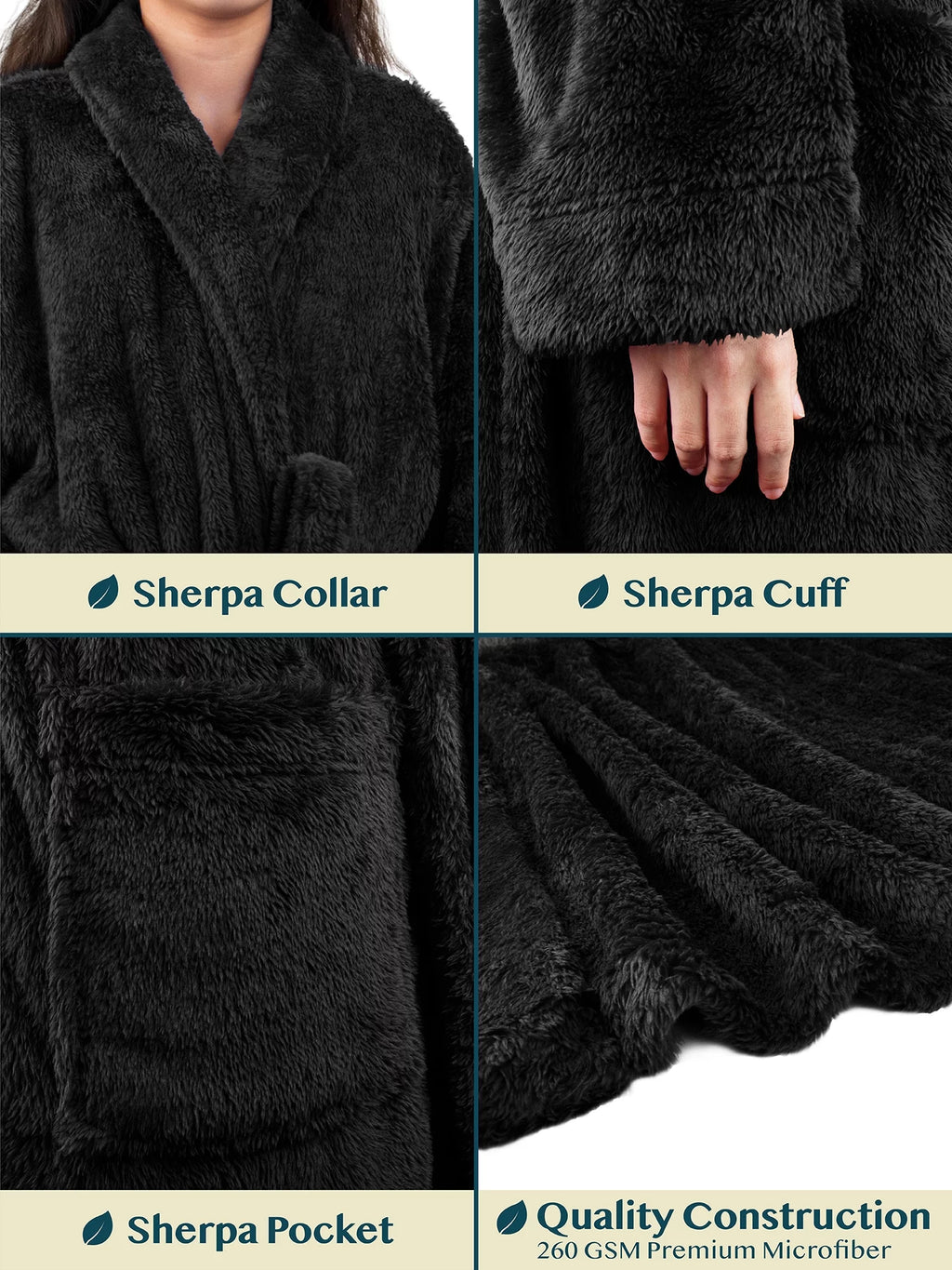 Black Fleece Sherpa Robe Q88402