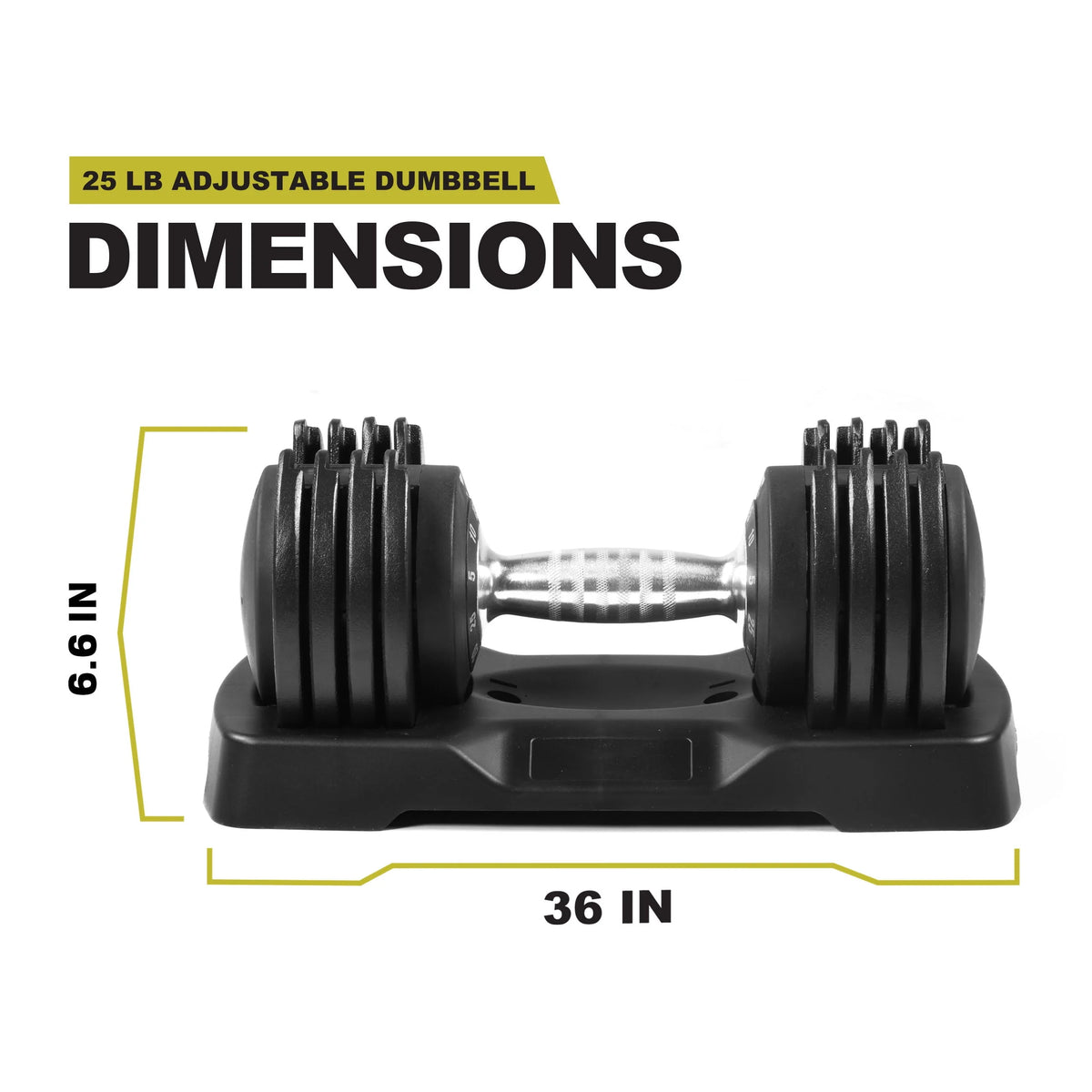 5-25lb Adjustable Dumbbell Black T338