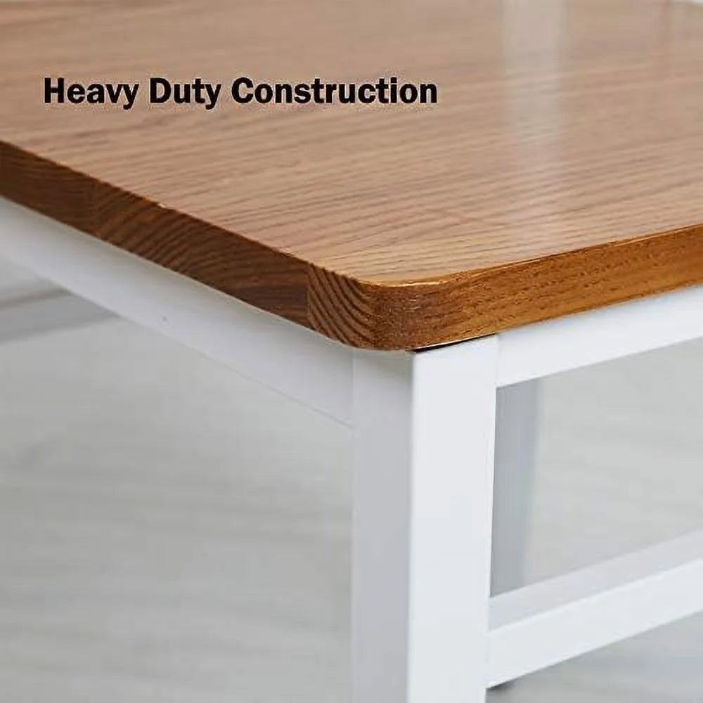 Heavy Duty Dining Chairs Natural Wood Seat Sturdy Metal Frame 400lbs Capacity Comb Back C519850