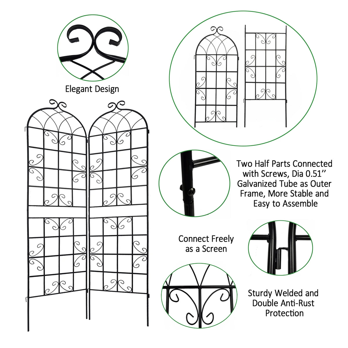 Metal Garden Trellis Black A18344