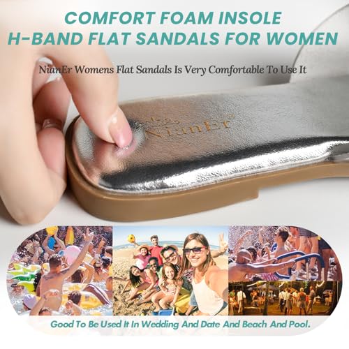 Microfiber Leather Comfort Foam Slip On Flat Sandals L32057