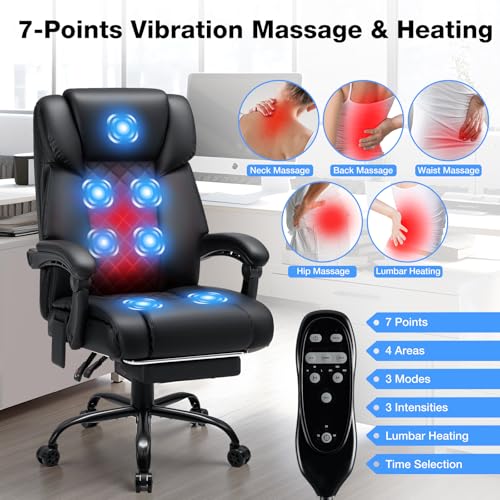 Black Ergonomic Reclining Office Chair with Footrest O204