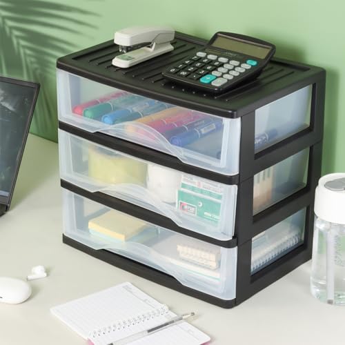 Medium 4 Drawer Clear Stacking Desktop Organizer O9151