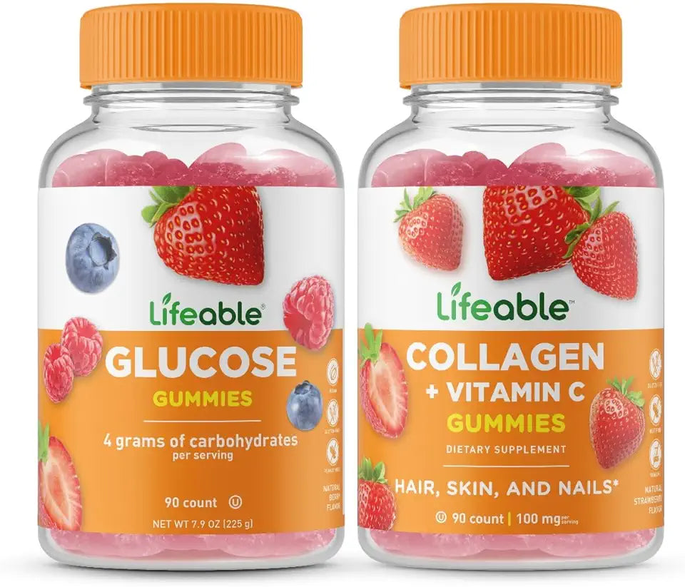 Glucose Collagen Vitamin C Gummies Bundle Gluten Free Chewable Vitamin Supplement R55853